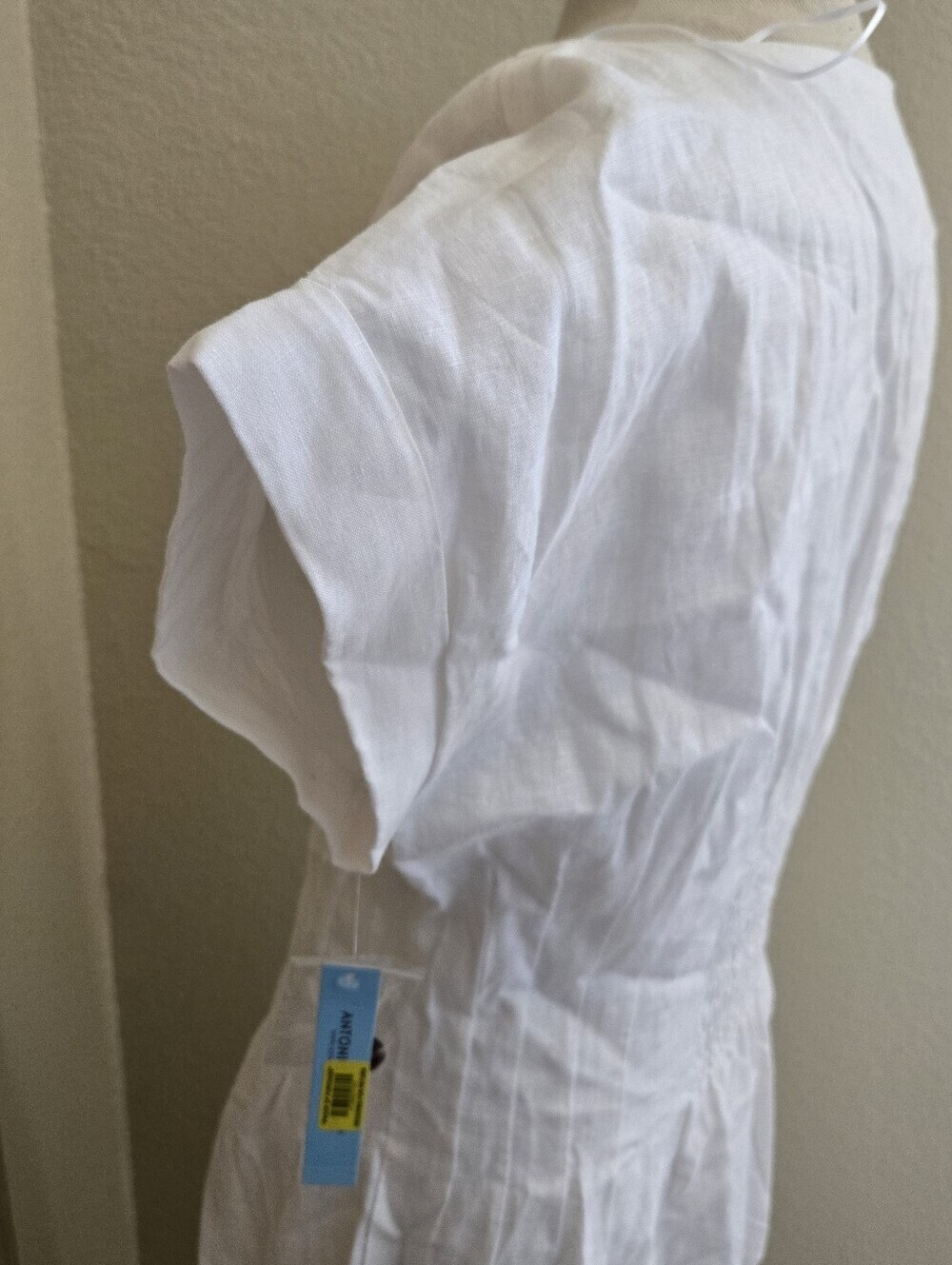 nwt Antonio Melani Ellie Linen dress in Ultra White sz 10 scandi cottagecore - Picture 5 of 9